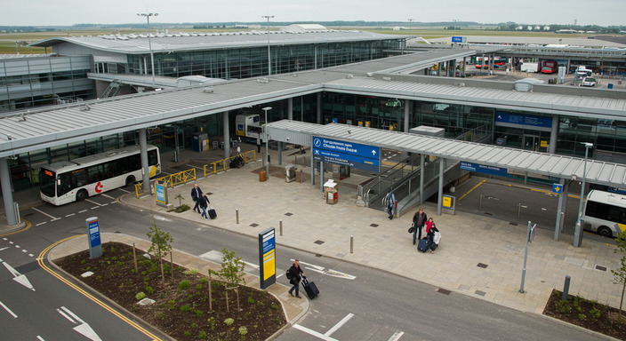 Luton Airport terminal building exterior