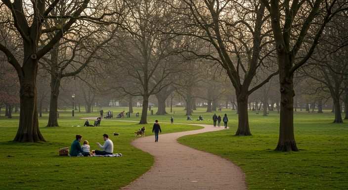 Golders Hill Park with trees and green spaces